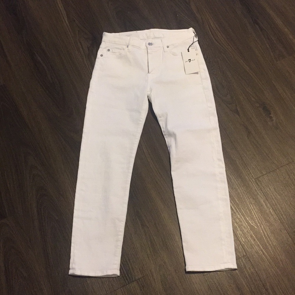 7 for all mankind white kimmie crop